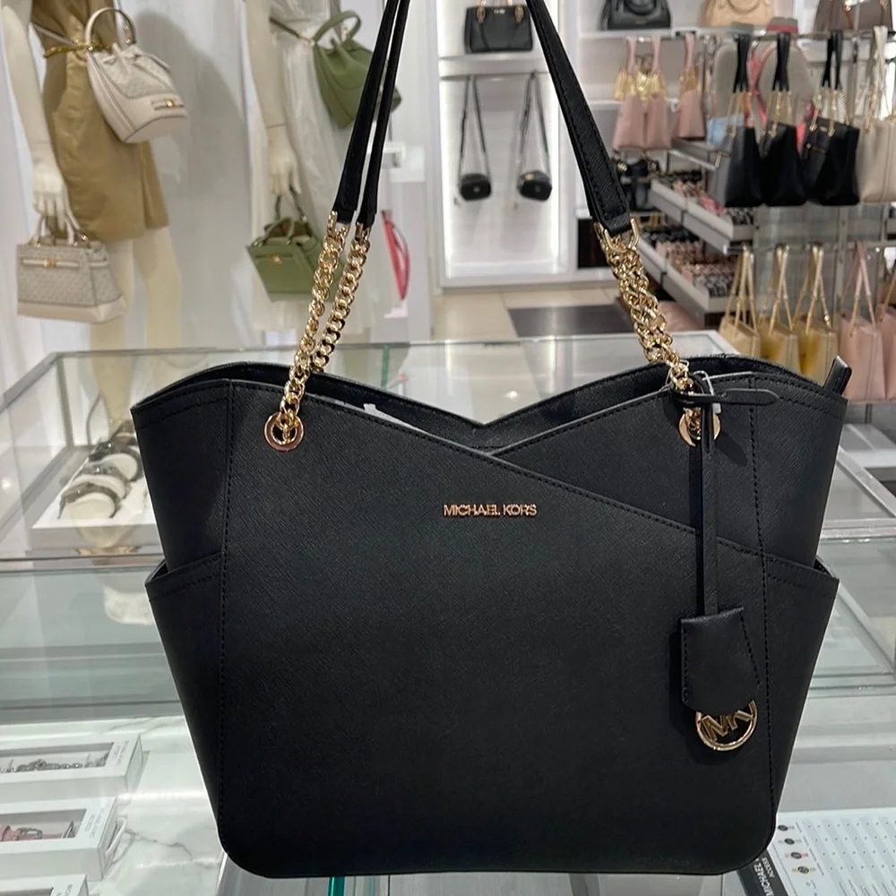 Michael Kors Jet Set Travel Large Chained Tote Shoulder Bag MK Black
NWT - Picture 1 of 16